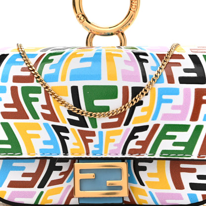 Fendi X SARAH COLEMAN Vitello Liberty Ceylon Micro FF Fish Eye Embossed Nano Baguette Charm Multicolor Cyber Blue 7 of 10