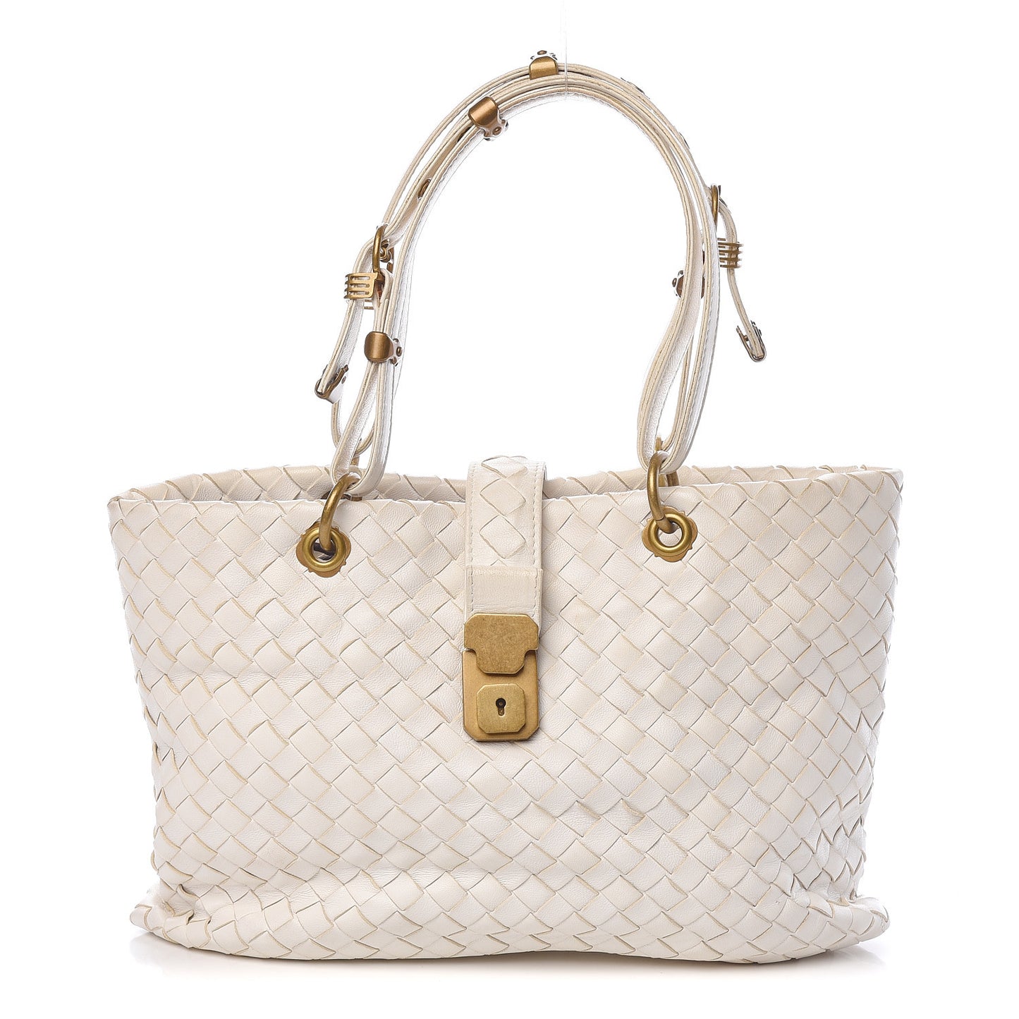 Nappa Intrecciato Small Capri Tote White