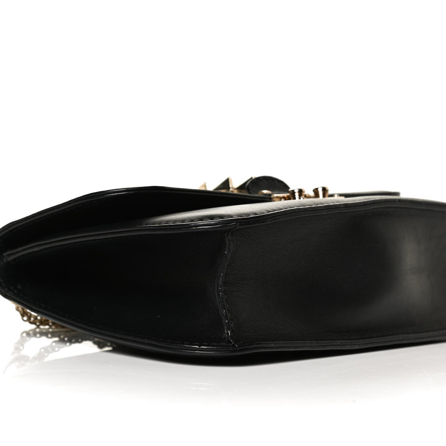 Vitello Medium Glam Lock Rockstud Flap Black