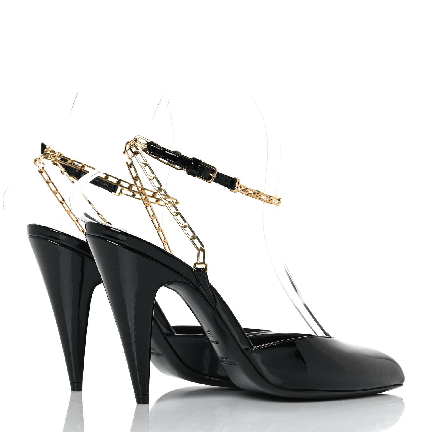 Saint Laurent Patent Venus Chain 95 Pumps 37 Black 4 of 8