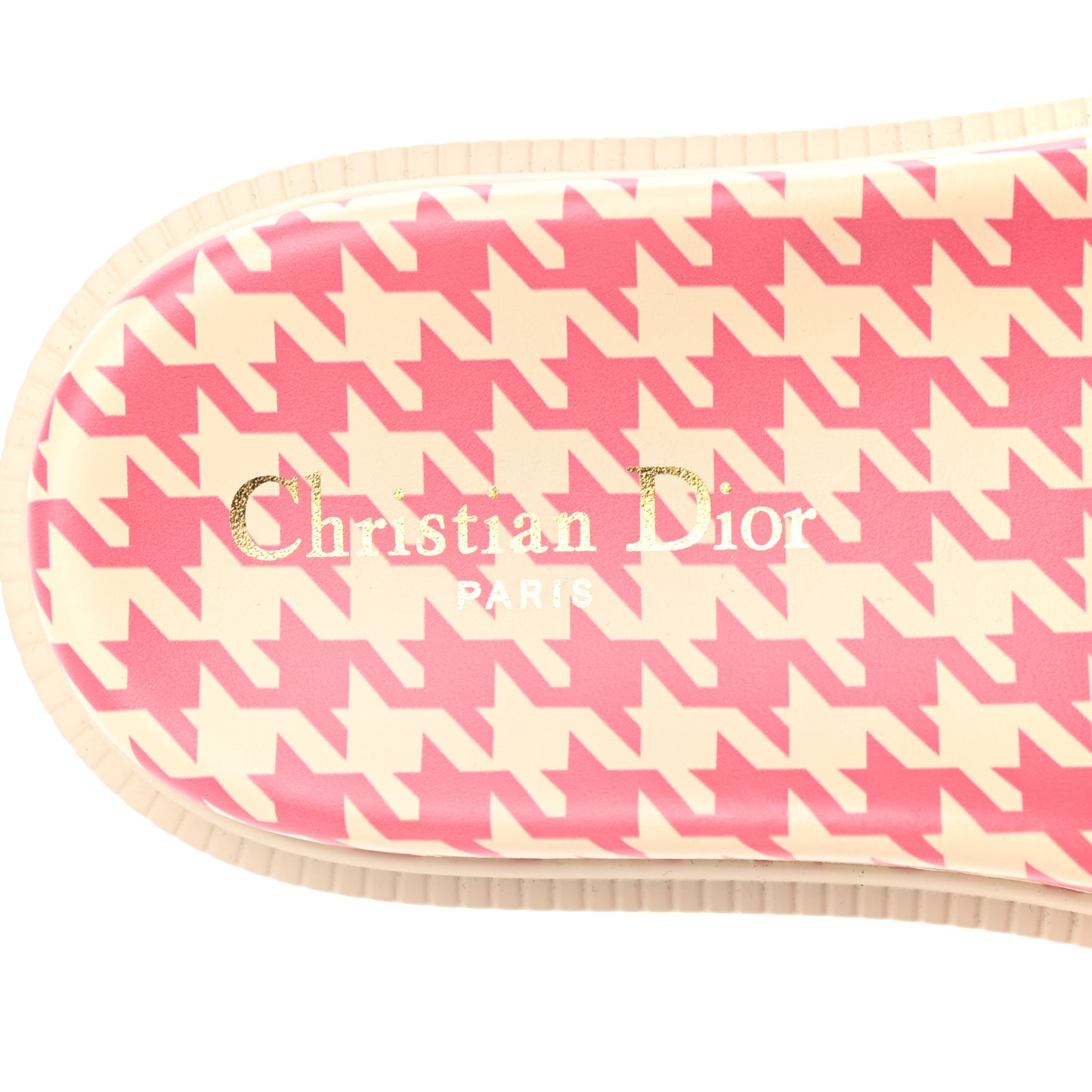 Micro PDP Cotton Houndstooth Embroidered Dway 10mm Slide Sandals 36 Peony