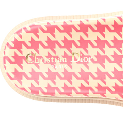 Christian Dior Micro PDP Cotton Houndstooth Embroidered Dway 10mm Slide Sandals 36 Peony 7 of 9