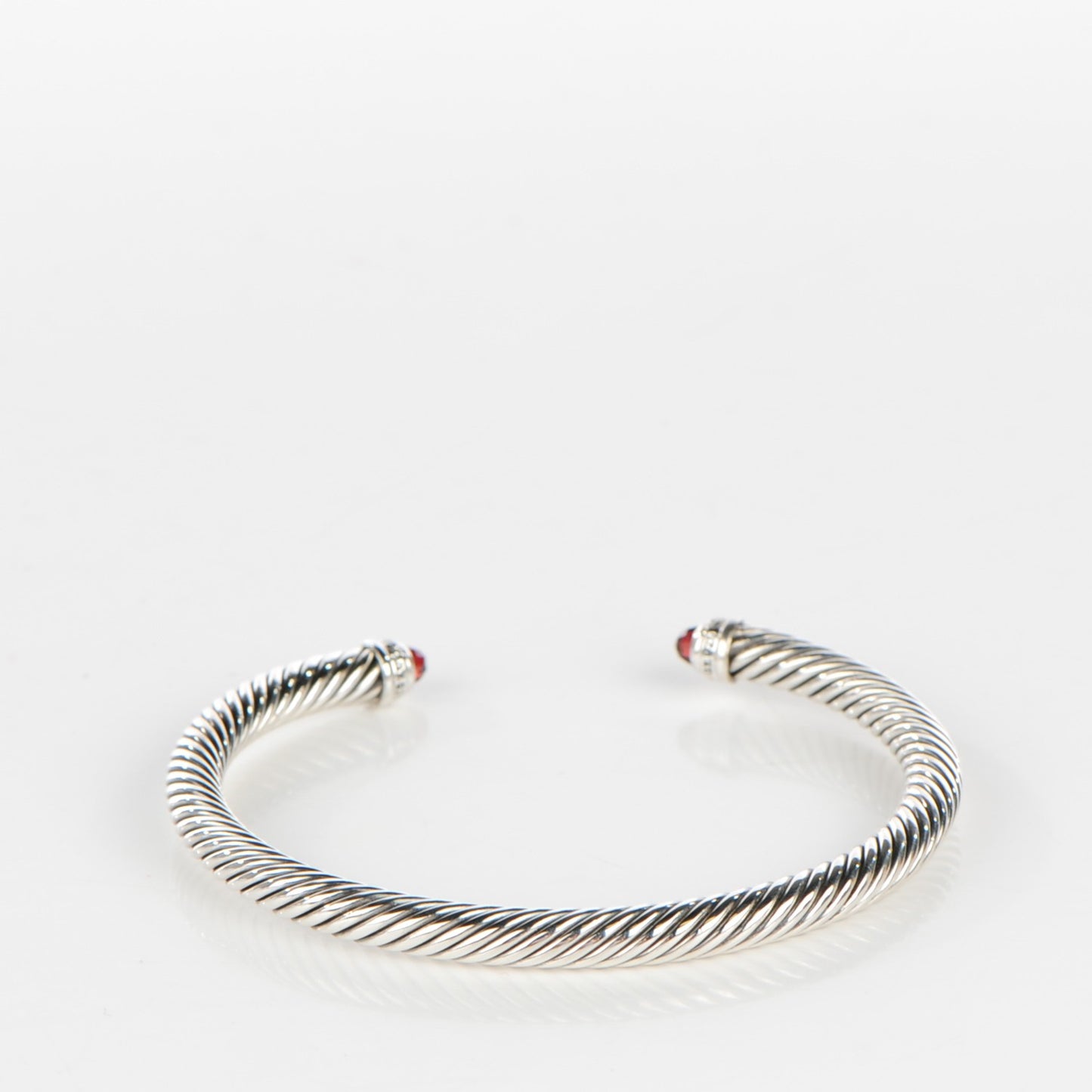 Sterling Silver Garnet Diamond 5mm Cable Classics Bracelet