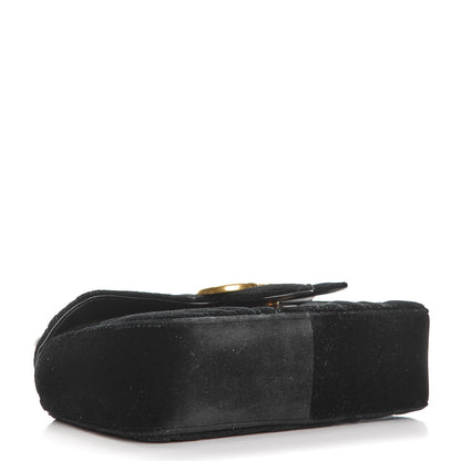 Gucci Velvet Matelasse Mini GG Marmont Shoulder Bag Black 4 of 7