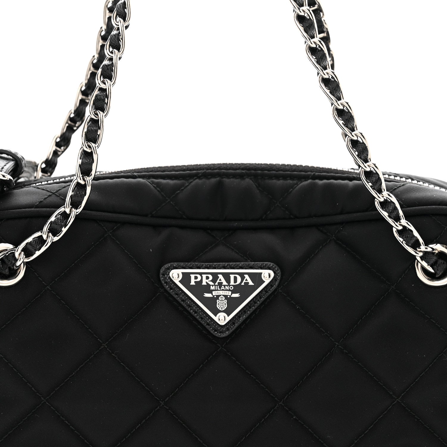 Prada Nylon Tessuto Impuntu Quilted Bandoliera Crossbody Bag Black 5 of 10