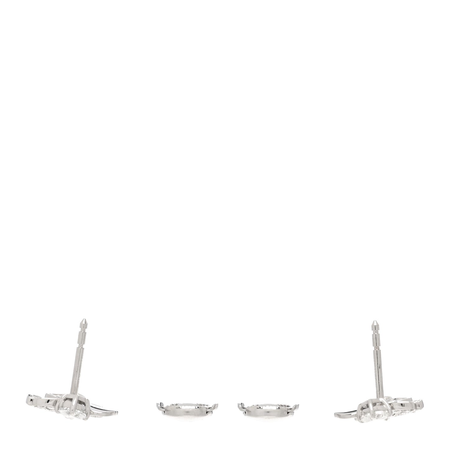 Platinum Diamond Paper Flowers Cluster Earrings