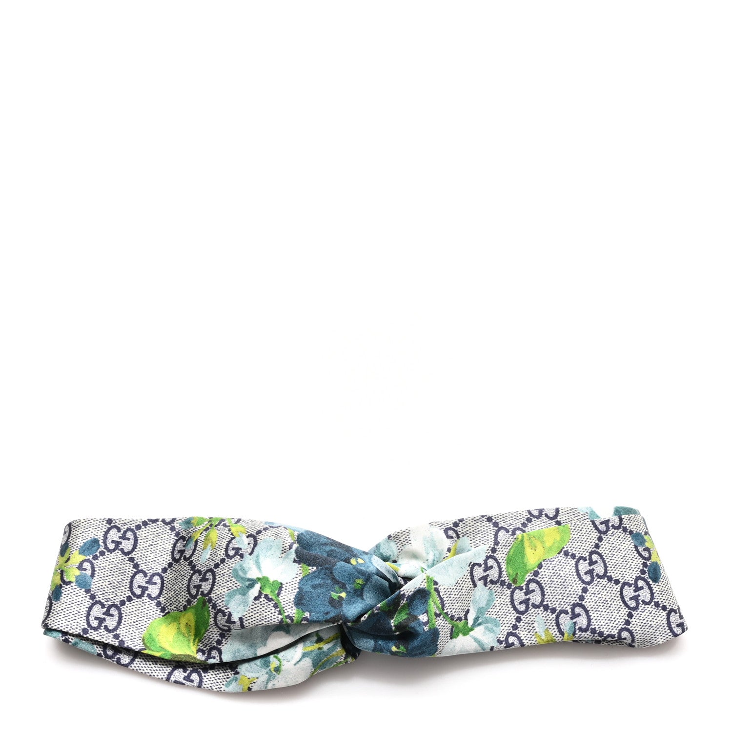 Gucci Silk Monogram Blooms Print Headband Blue 1 of 5