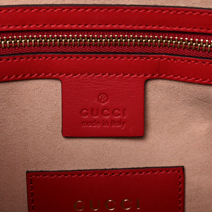 Gucci GG Supreme Monogram Kingsnake Heart Embroidered Small Boston Red 6 of 12