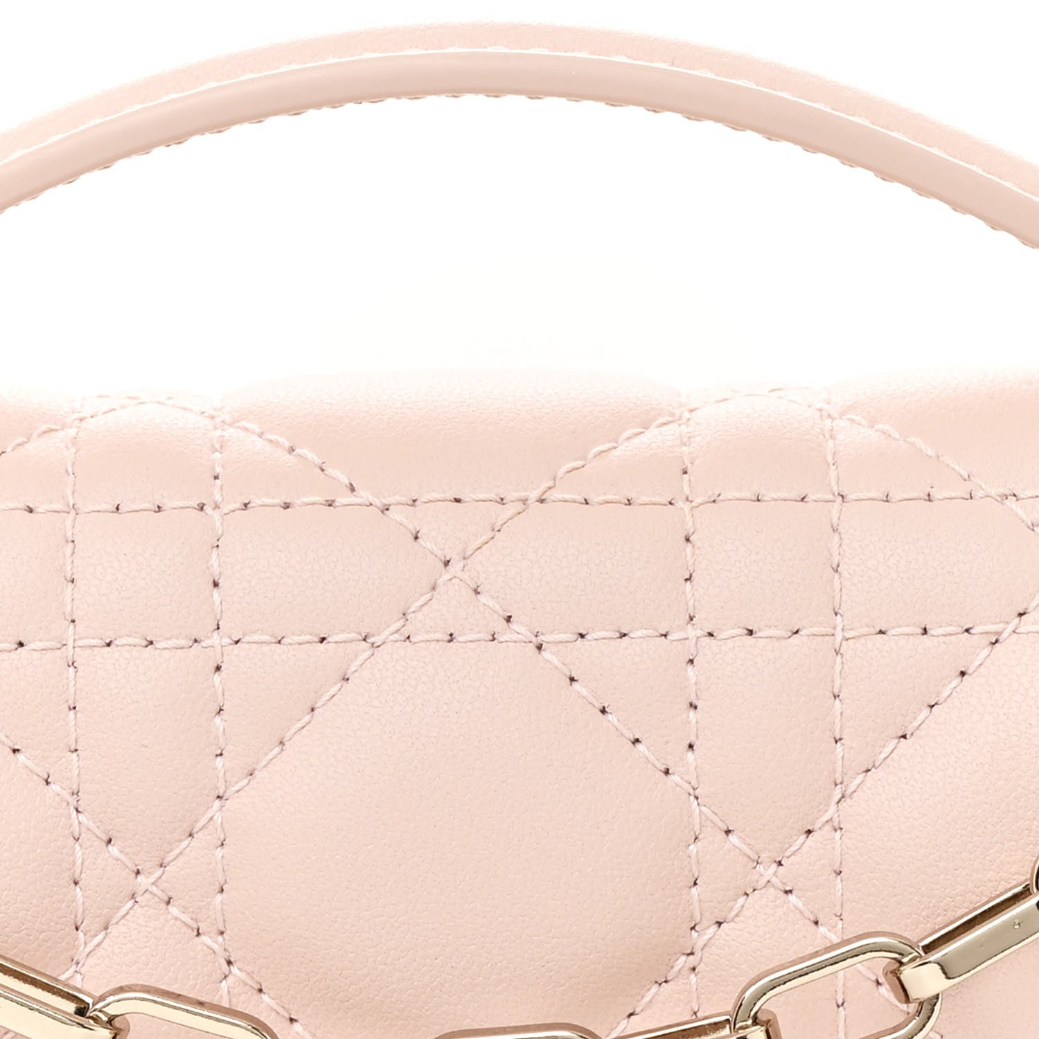 Christian Dior Lambskin Cannage Mini My Dior Top Handle Clutch Rose Poudre 10 of 13