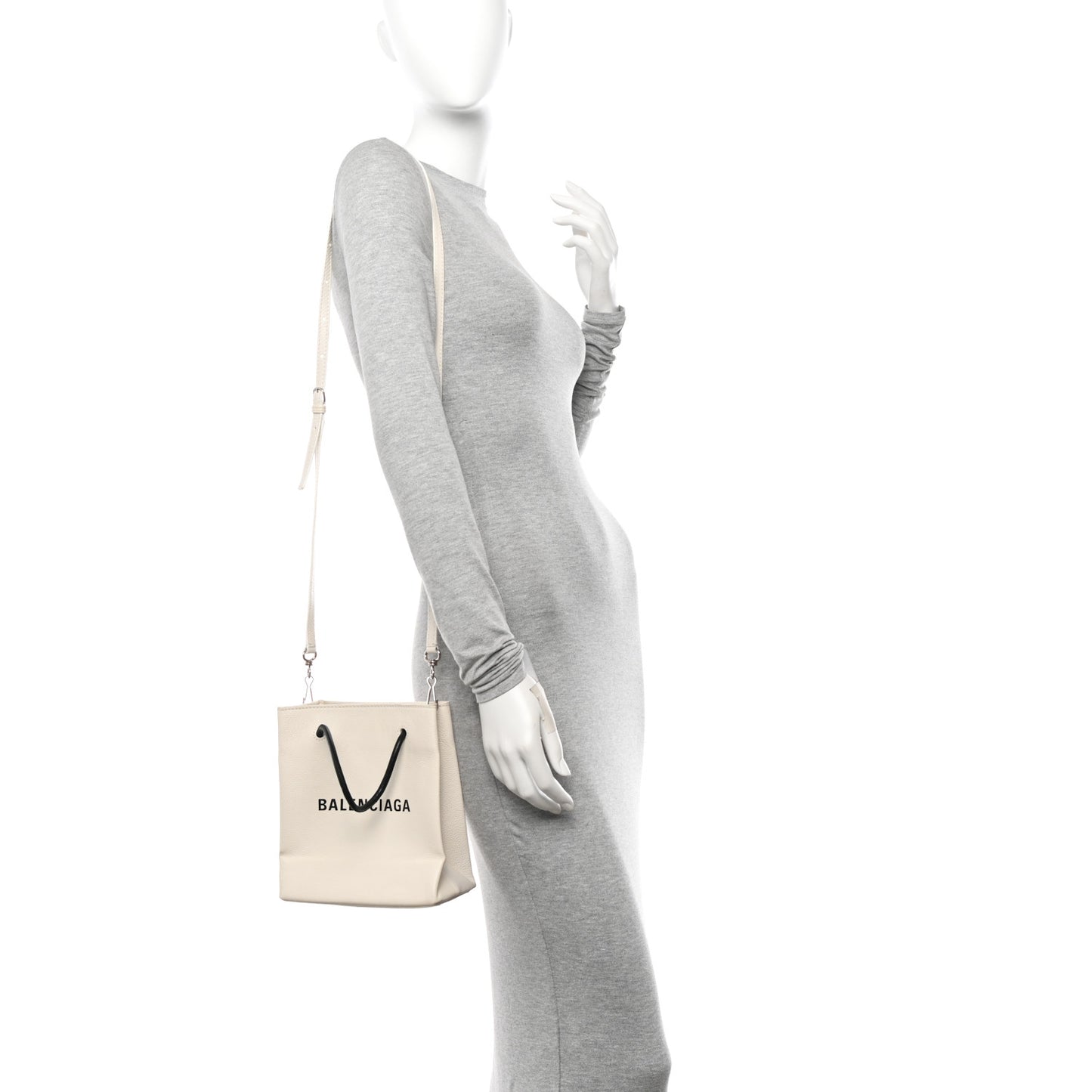 Calfskin Logo XXS Shopping Tote White