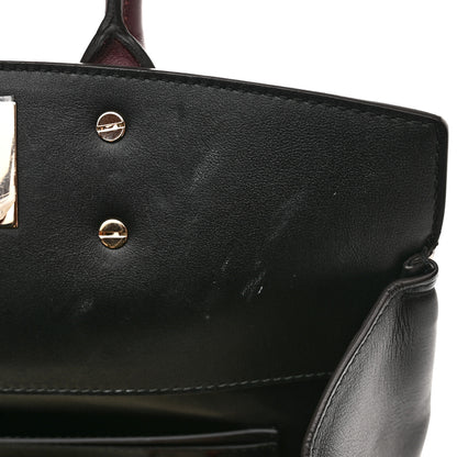 Salvatore Ferragamo Calfskin Large Studio Bag Wine Bone Black 12 of 14