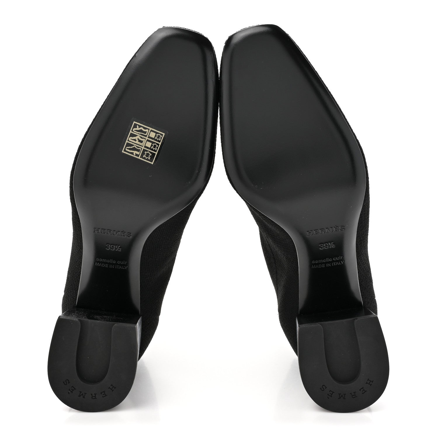 Hermes Knit Calfskin Volver 60 Ankle Boots 39.5 Black 5 of 9