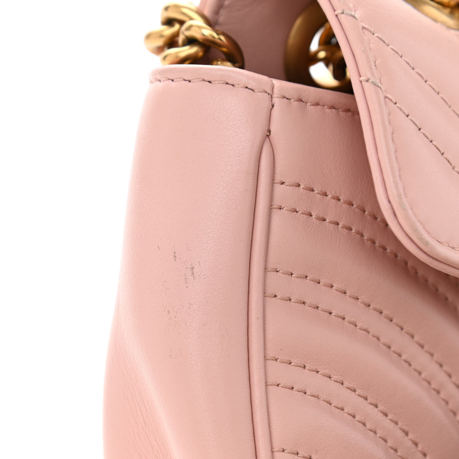 Gucci Calfskin Matelasse Mini GG Marmont Shoulder Bag Perfect Pink 13 of 16