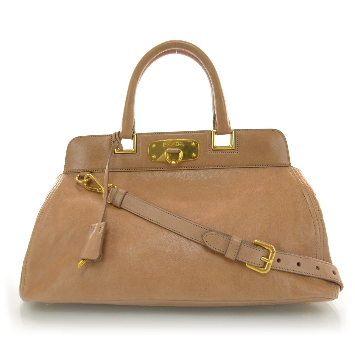 Prada Glace Calf Frame Satchel Cammeo 1 of 7