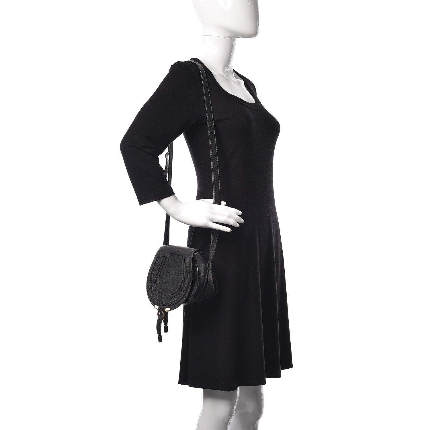 Chloe Calfskin Mini Marcie Round Crossbody Bag Black 2 of 13