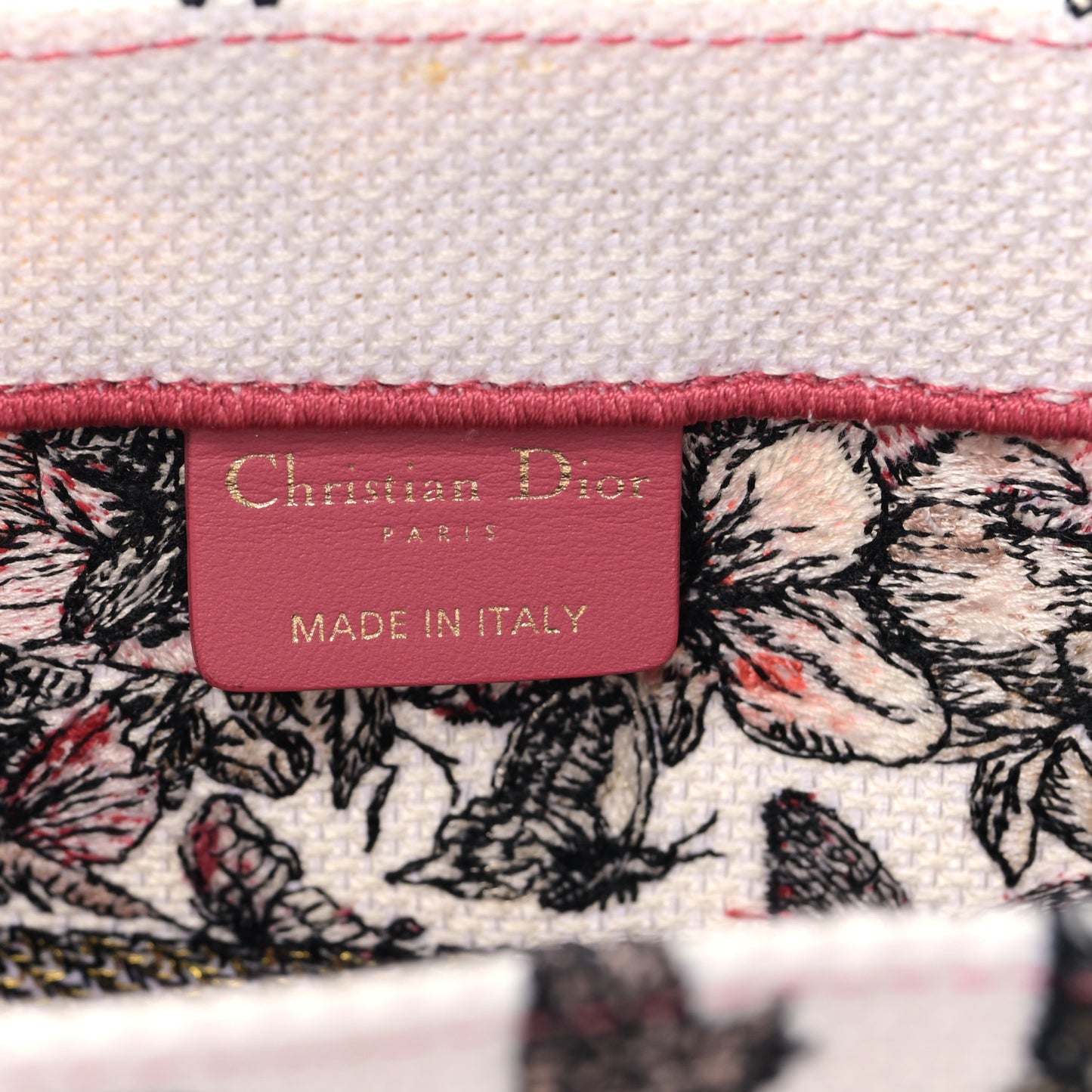 Canvas Embroidered Medium Butterfly Print Book Tote Multicolor