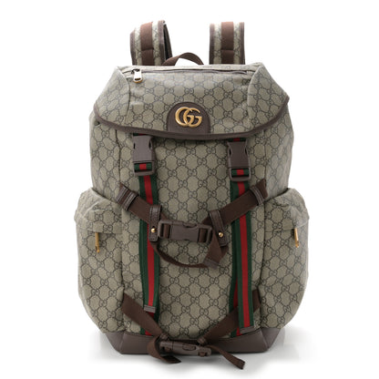 Gucci GG Supreme Monogram Web Skateboard Backpack Brown 1 of 10