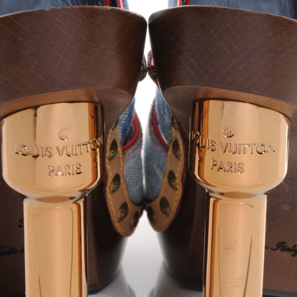 Louis Vuitton Rosa Denim Mule Clogs 38 5 of 7