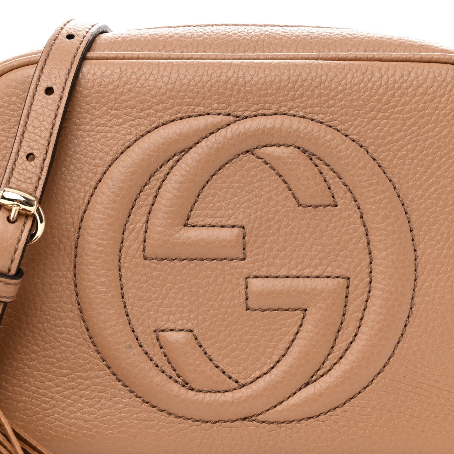 Pebbled Calfskin Small Soho Disco Bag Camelia