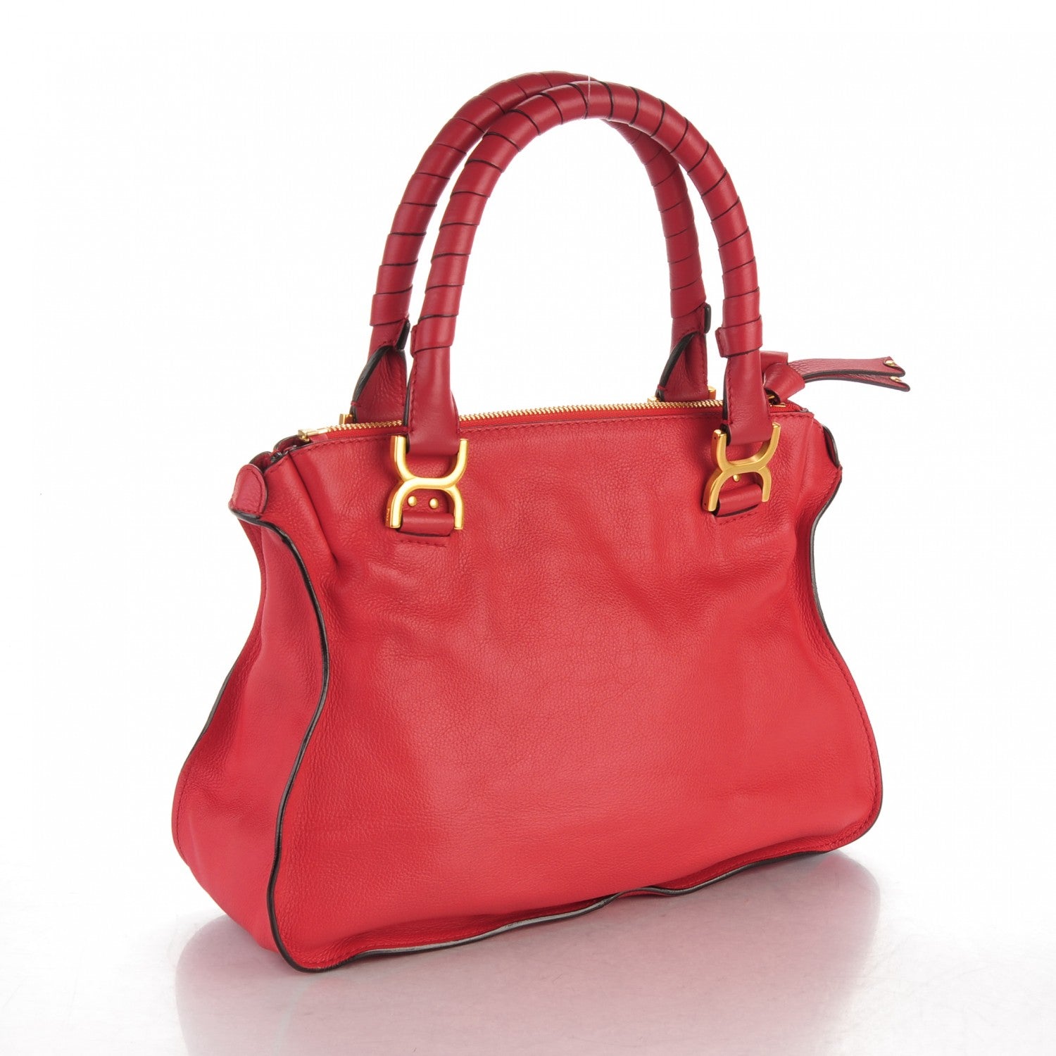 Chloe Calfskin Medium Marcie Satchel Fetish Red 3 of 8