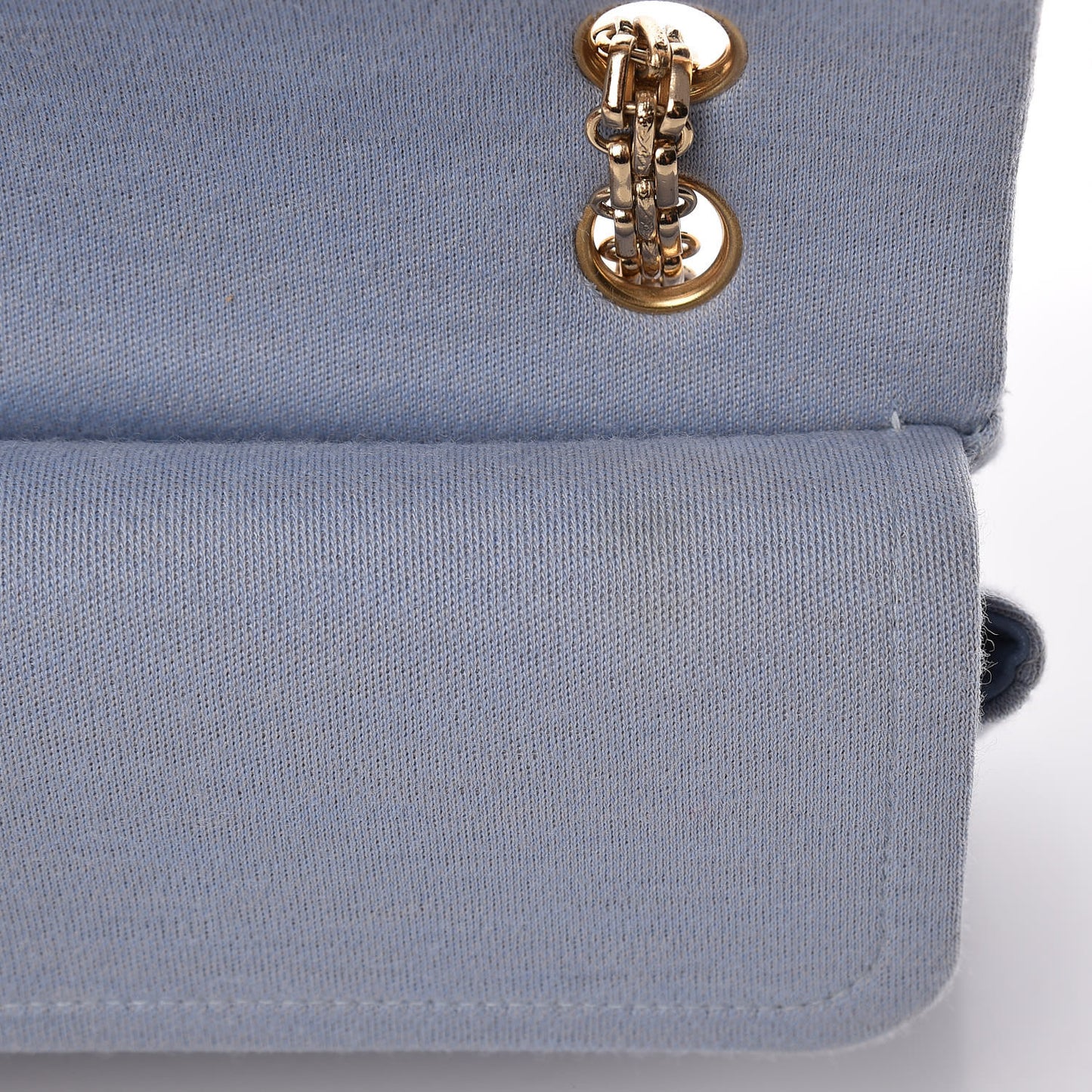 Jersey Quilted Medium Double Flap Light Blue