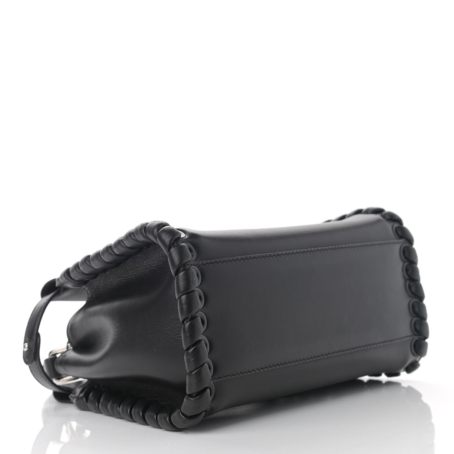 Fendi Nappa Lace Up Mini Peekaboo Iconic Satchel Black 4 of 16