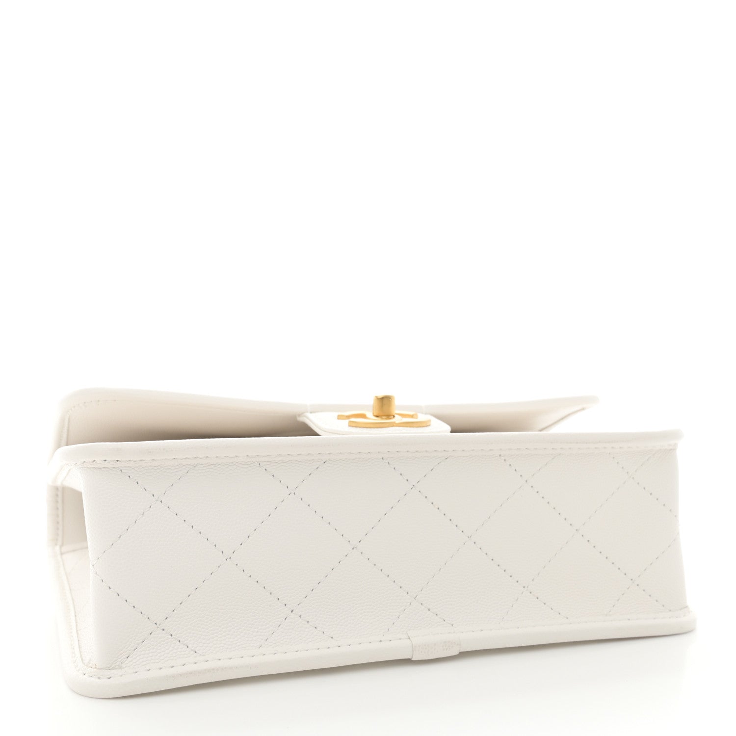 Chanel Caviar Quilted School Memory Small Top Handle Flap White 4 of 13