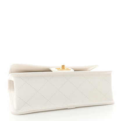 Chanel Caviar Quilted School Memory Small Top Handle Flap White 4 of 13