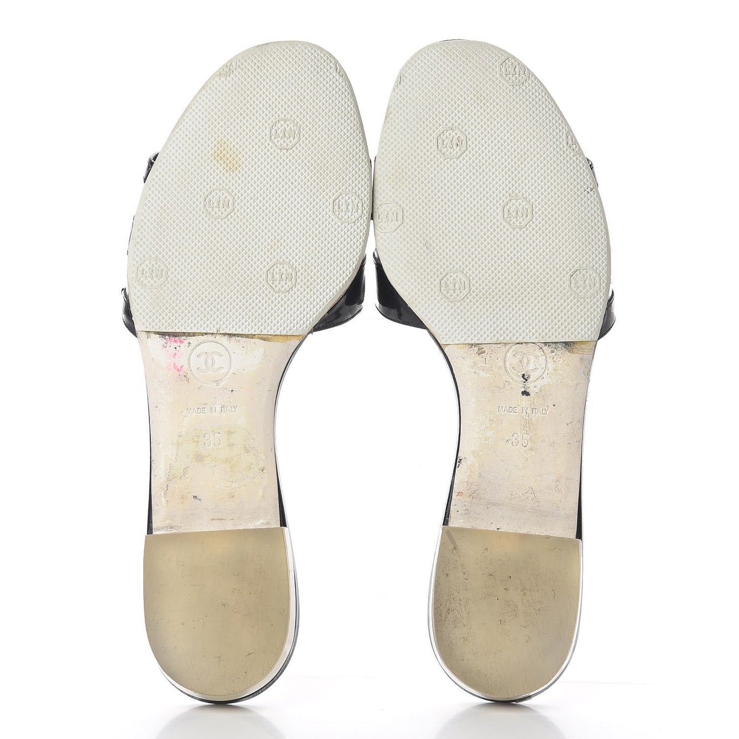 Patent PVC CC Sandals 35 Black