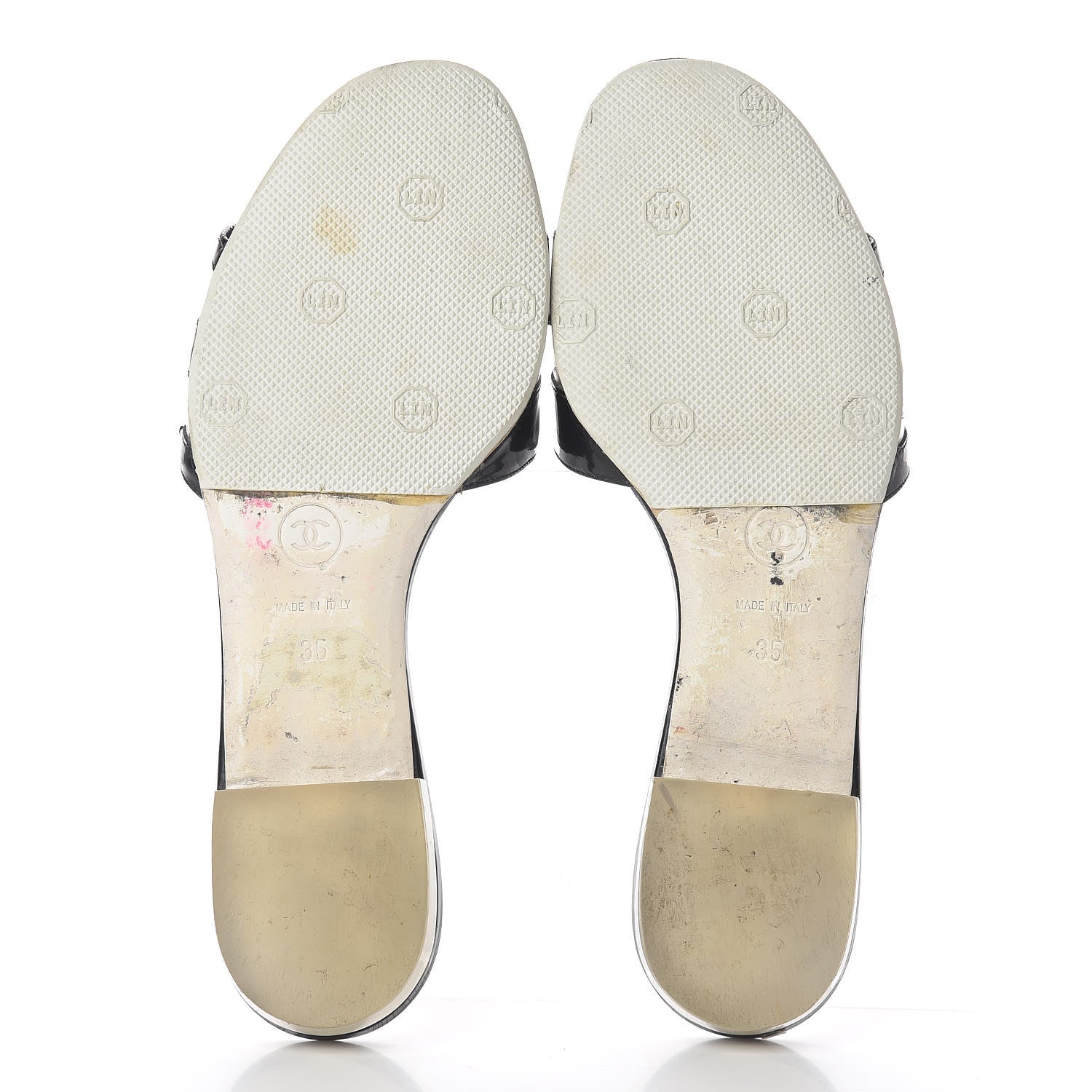 Chanel Patent PVC CC Sandals 35 Black 7 of 18