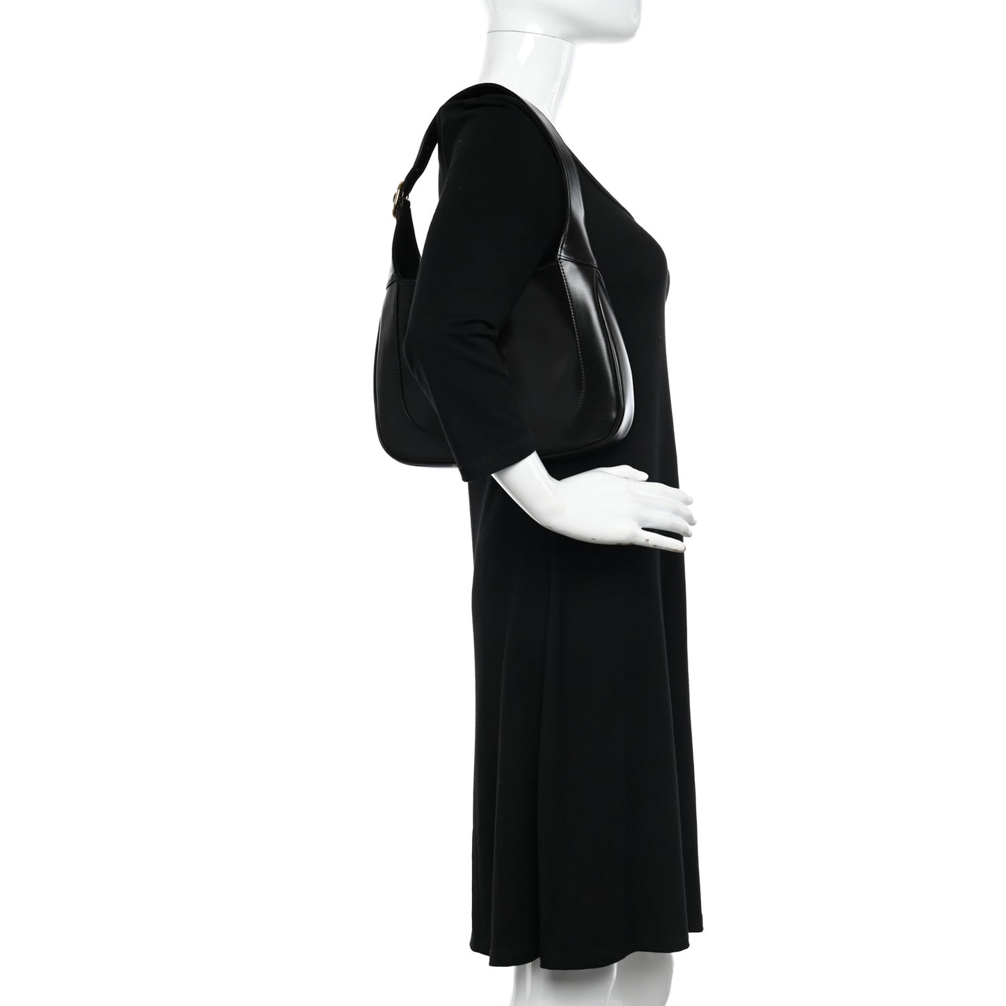 Boarded Dyana Lux Calfskin Small Jackie 1961 Hobo Black