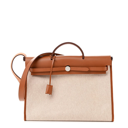 Hermes Vache Hunter Criss Viking Herbag Messenger 39 Ecru Beige Fauve 1 of 12