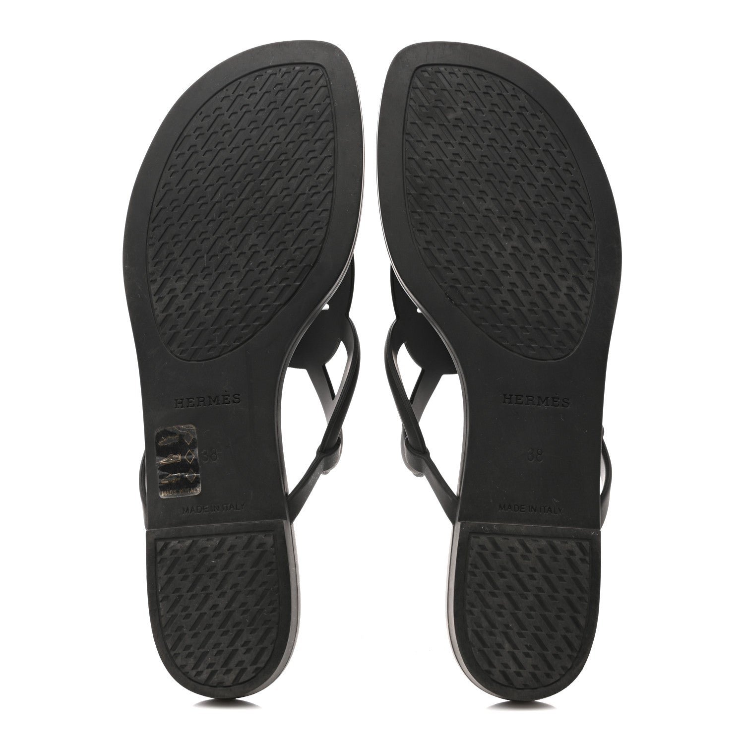 Hermes Rubber Womens Egerie Sandals 38 Black 6 of 10