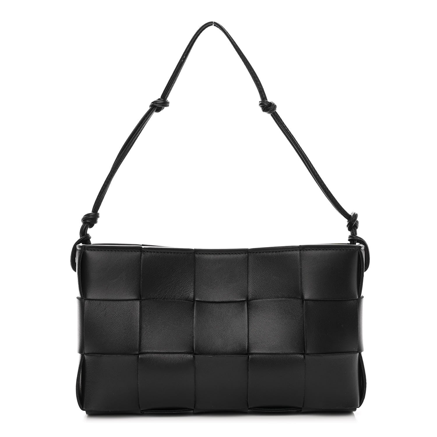 Bottega Veneta Calfskin Maxi Intrecciato Cassette Pouch On Strap Black 1 of 9