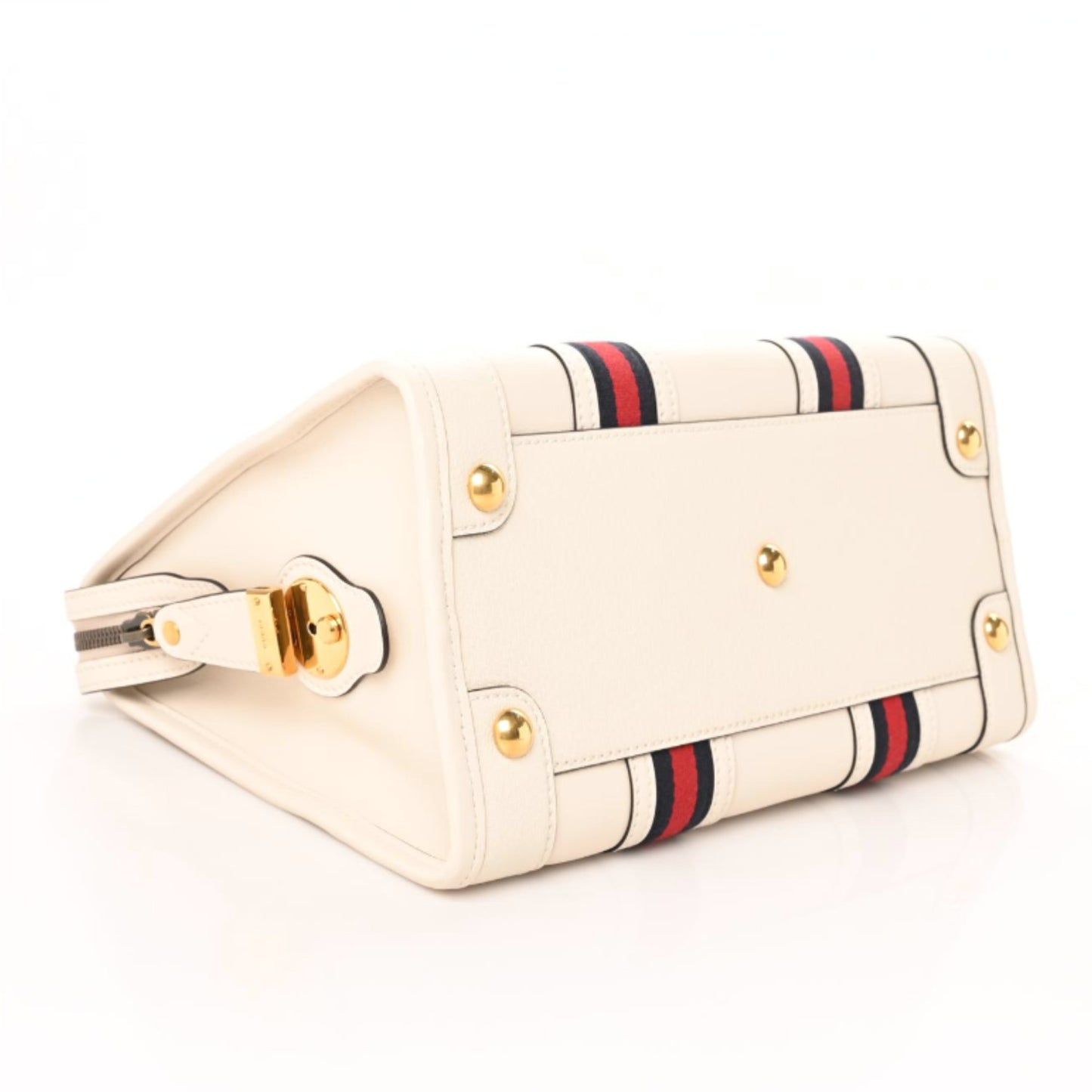 Koi Calfskin Medium Bauletto Duffle Top Handle Bag White