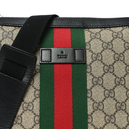 Gucci GG Supreme Monogram Web Messenger Bag Black 8 of 11