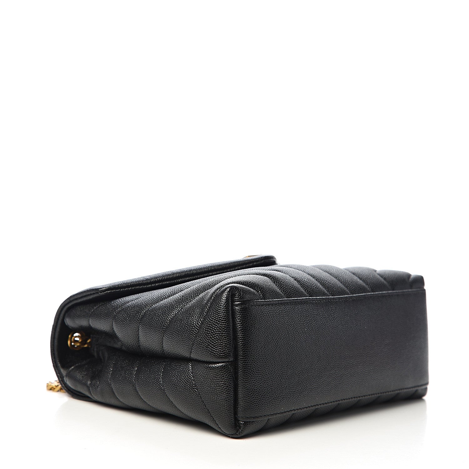 Saint Laurent Grain de Poudre Calfskin Y Quilted Monogram Small Loulou Chain Satchel Black 3 of 9