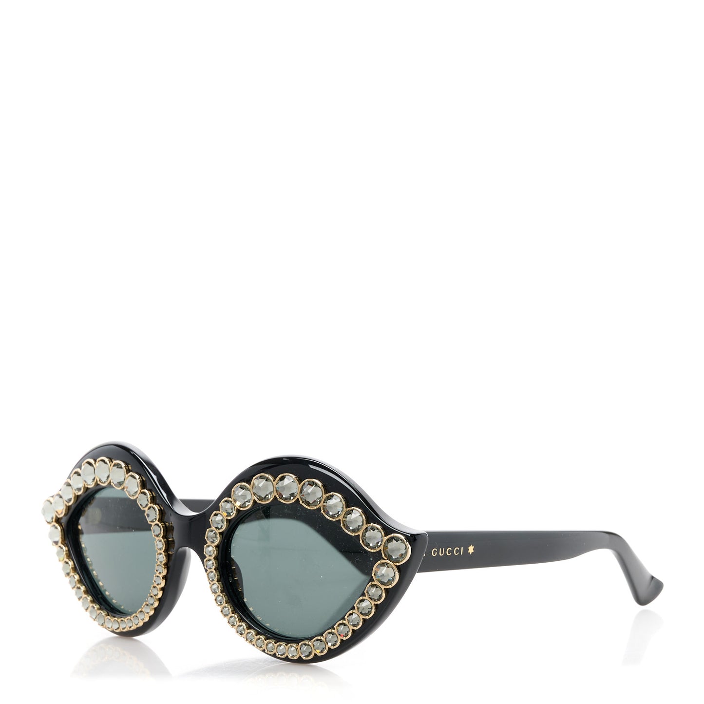 Acetate Crystal Studded Cat Eye Sunglasses GG3867/S Black