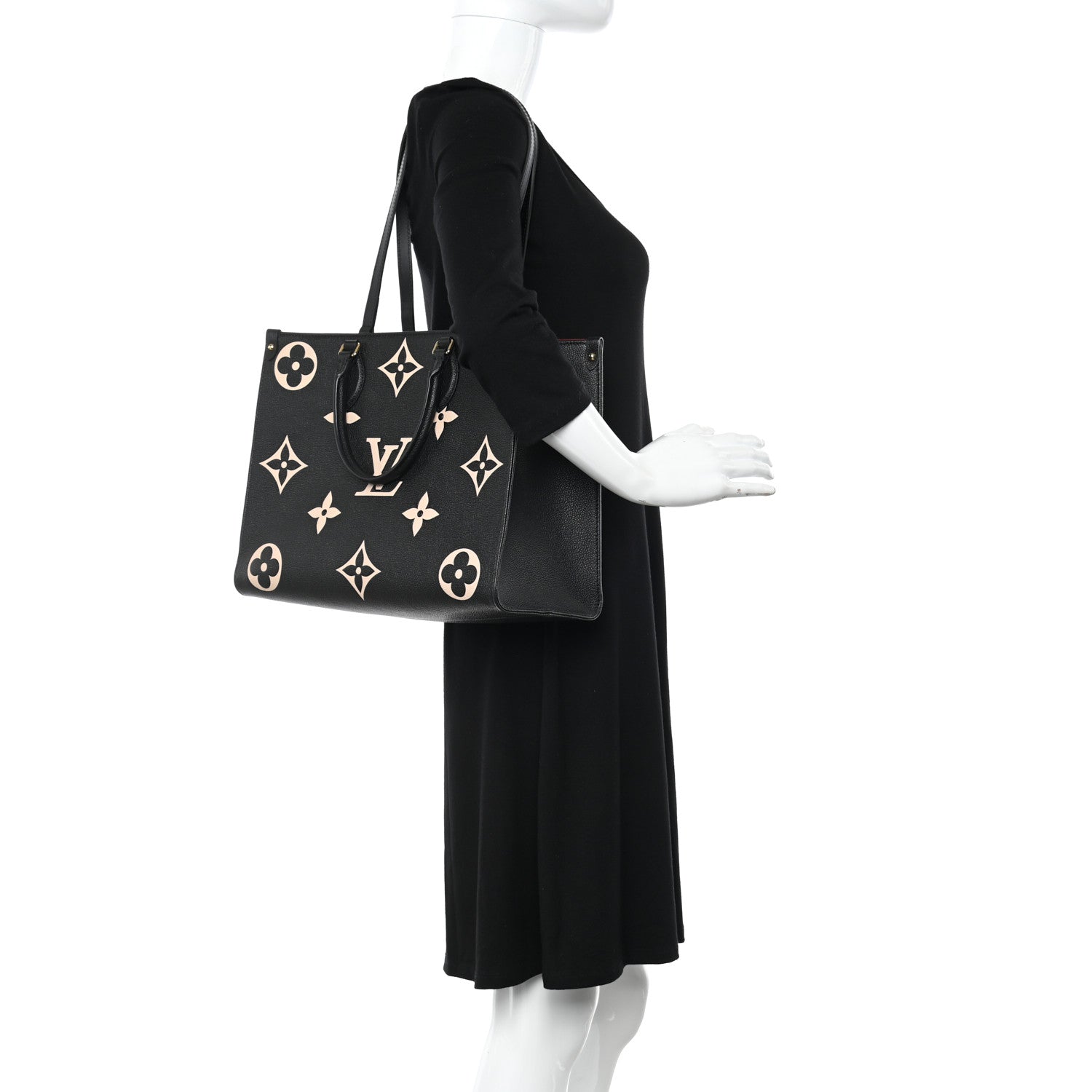Louis Vuitton Empreinte Monogram Giant Onthego MM Black Beige 2 of 9