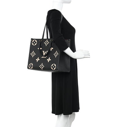 Louis Vuitton Empreinte Monogram Giant Onthego MM Black Beige 2 of 9