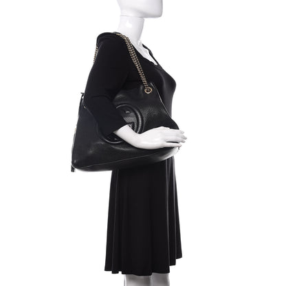 Gucci Pebbled Calfskin Medium Soho Chain Shoulder Bag Black 2 of 10