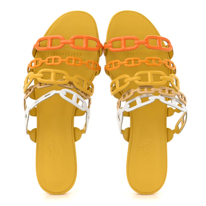 Hermes Nappa Thalassa Sandals 39 Jaune Citrone 2 of 9