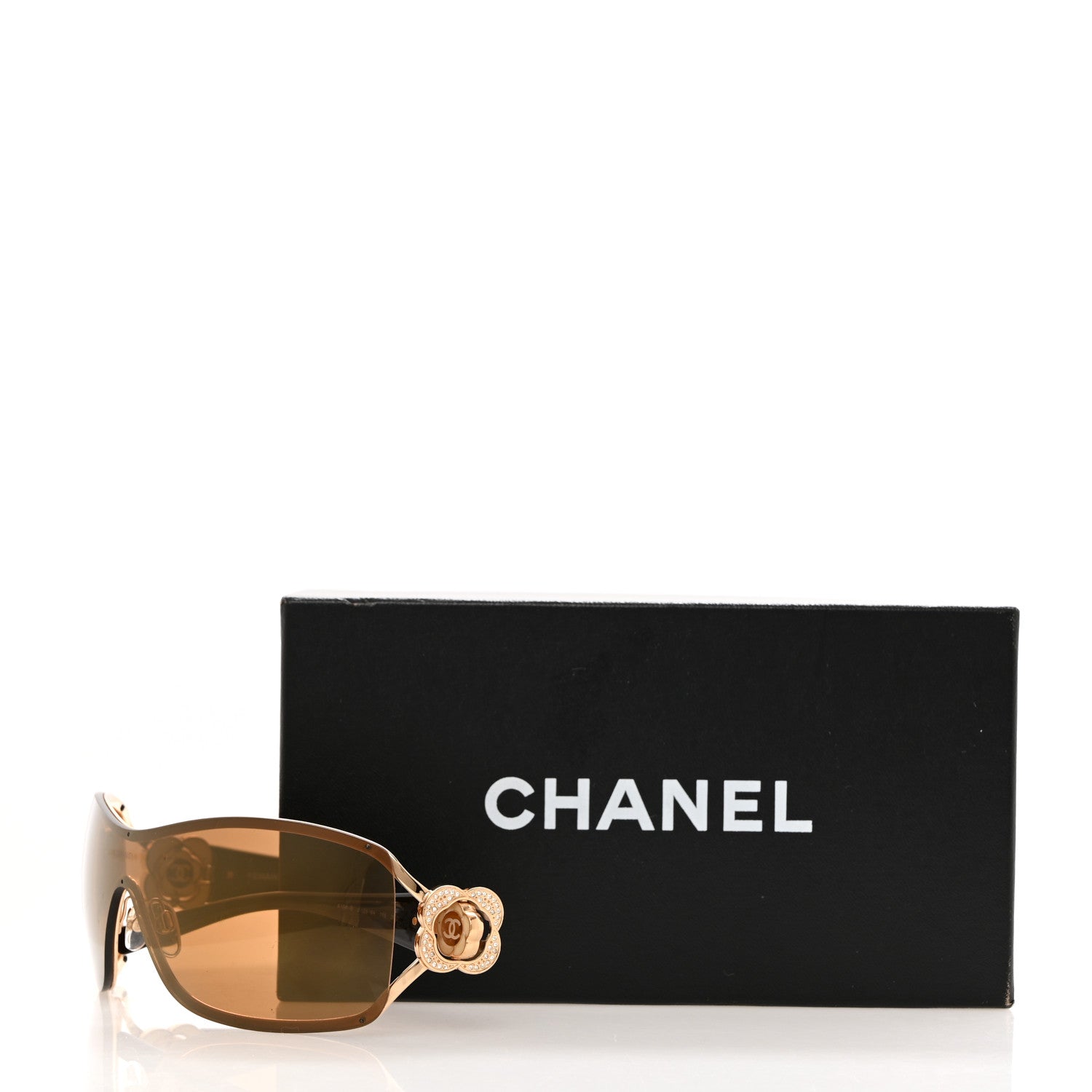 Chanel Swarovski Crystal Camellia CC Sunglasses 4164-B Bronze 8 of 8