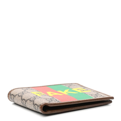 Gucci GG Supreme Monogram Azalea Calfskin Fake/Not Bi-Fold Wallet Beige Ebony Brown Sugar 4 of 8
