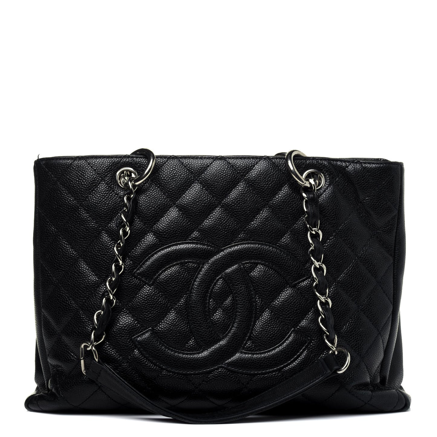 Caviar Quilted Grand Shopping Tote GST Navy Blue