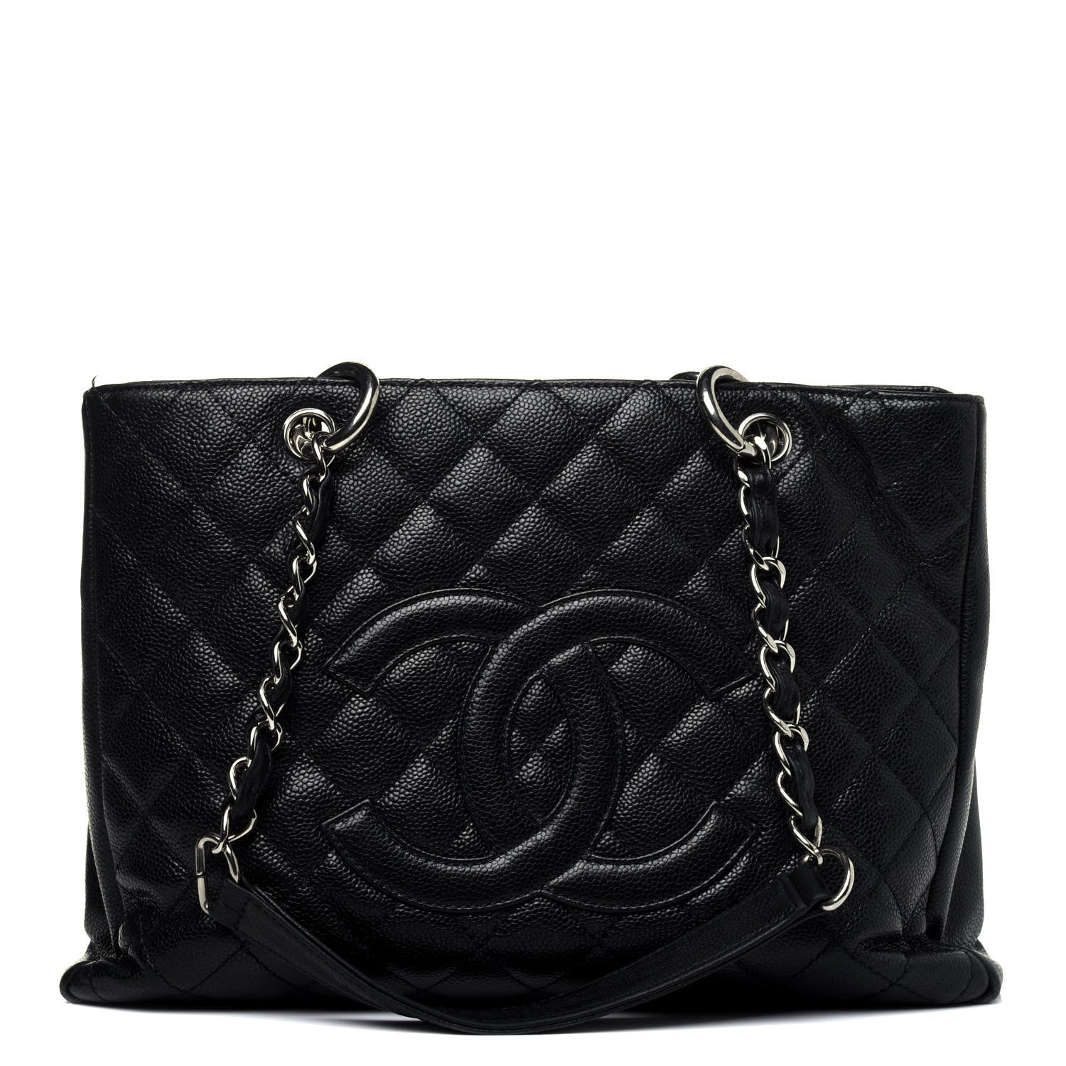 Chanel Caviar Quilted Grand Shopping Tote GST Navy Blue 3 of 25