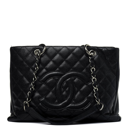 Chanel Caviar Quilted Grand Shopping Tote GST Navy Blue 3 of 25