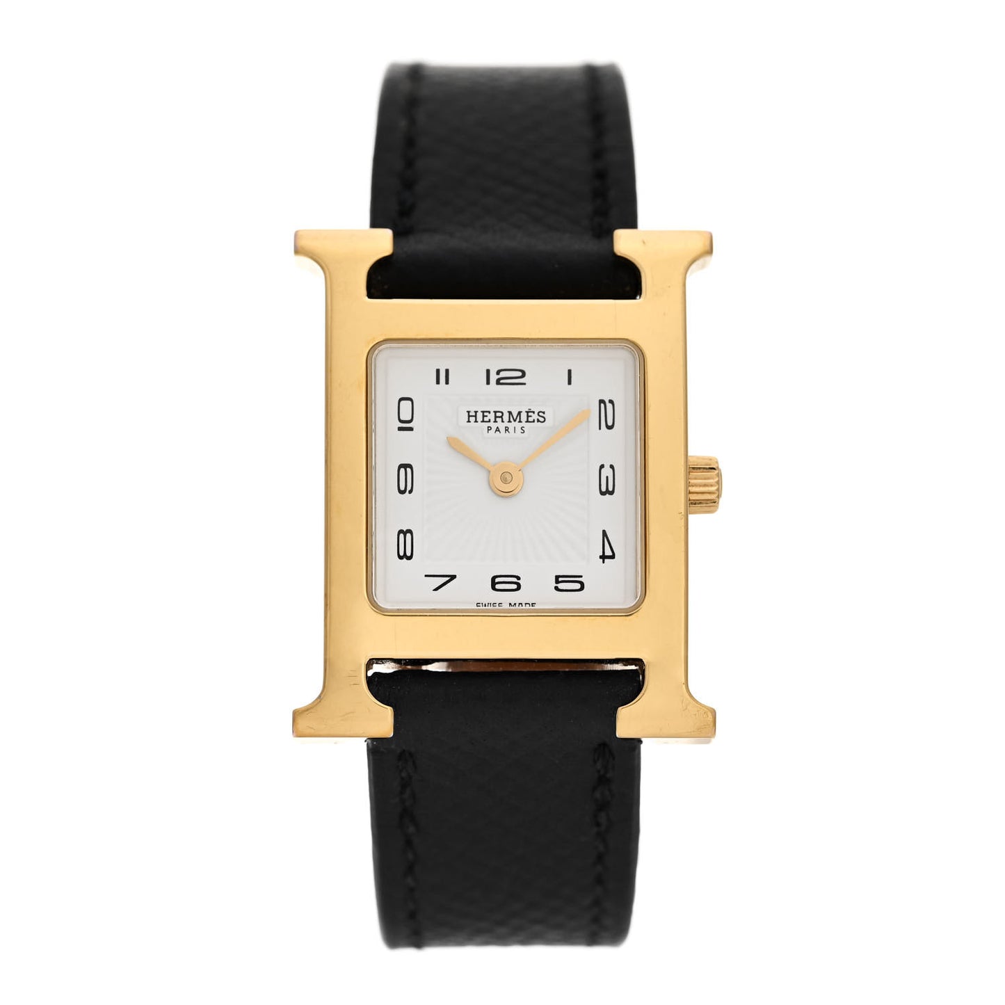 Stainless Steel Epsom 21mm Heure H Hour Quartz Watch Noir