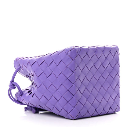 Bottega Veneta Nappa Intrecciato Small Drawstring Bucket Bag Purple 4 of 11