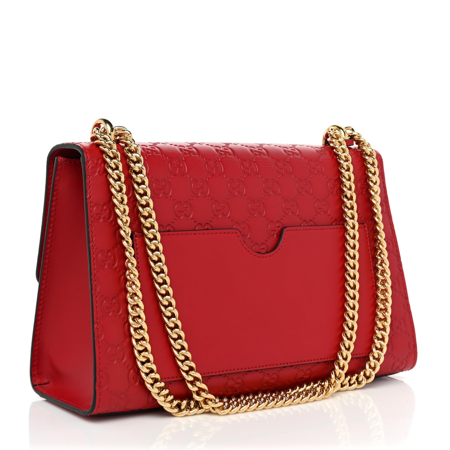 Guccissima Medium Padlock Shoulder Bag Hibiscus Red